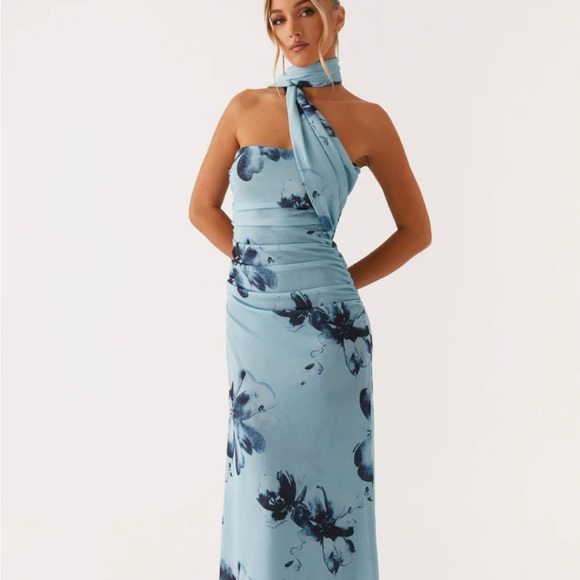 Peppermayo Blue Halter Maxi Dress for Weddings - Picture 2 of 5